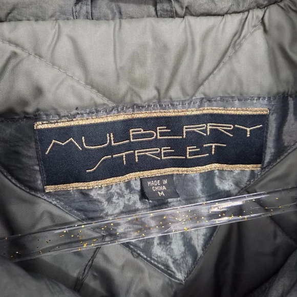 Vintage 80s patchwork puffer jacket dark green gold ski coat women's size medium - Picture 6 of 7